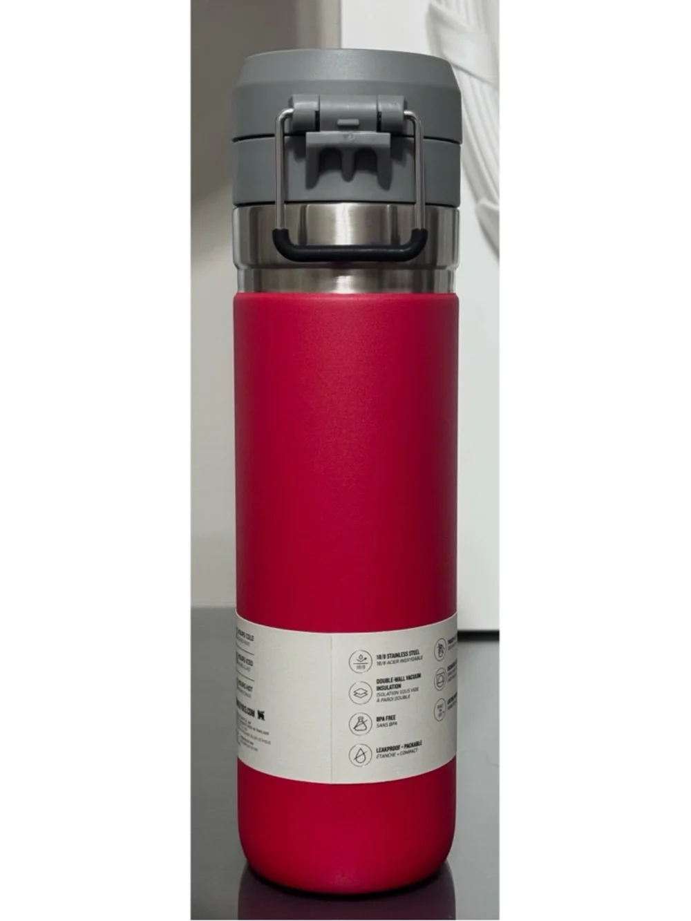 STANLEY The Quick Flip Go 24oz Water Bottle, CHILI RED - Picture 2 of 8